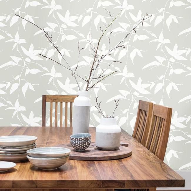 Обои Ronald Redding Tea Garden Persimmon Leaf AF6508 фото в интерьере